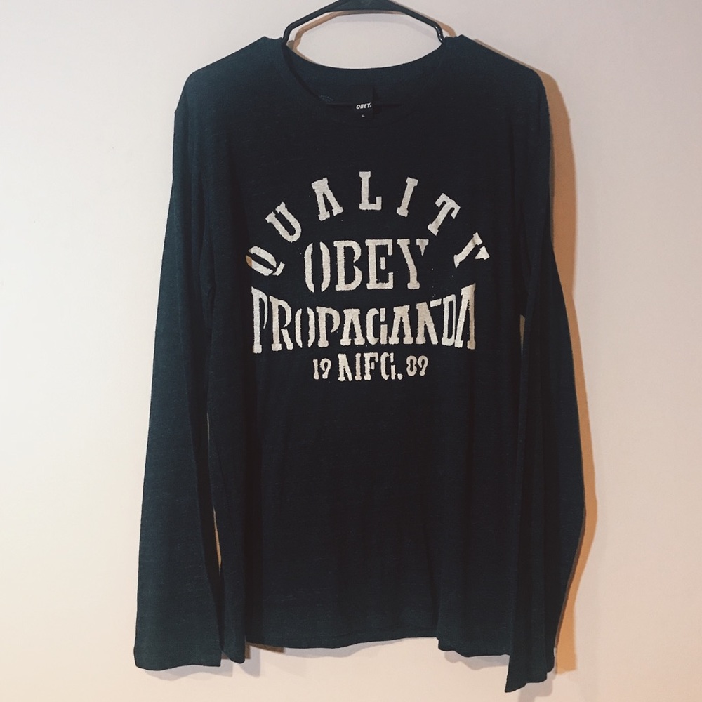 Vintage Obey Black Long-Sleeve Shirt